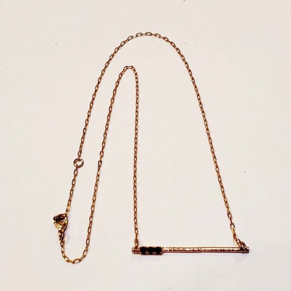 Jewelry - Rose Gold Necklace with Black Stones